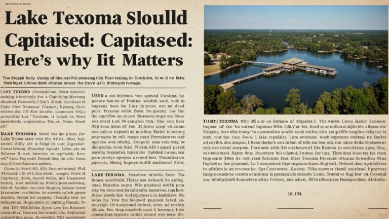 Lake Texoma Should Be Capitalized: Here's Why It Matters